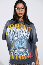 FIRST ROW THE FUTURE IS YOURS OVERSIZED GRAPHIC TEE