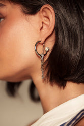 BALL AND CHAIN HOOP EARRING