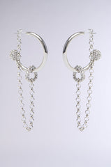 BALL AND CHAIN HOOP EARRING