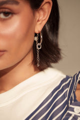 BALL AND CHAIN HOOP EARRING
