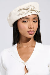 EIFFEL IN LOVE PU BERET IN WHITE
