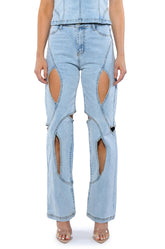 JUMP AROUND CUTOUT RELAXED FIT JEANS