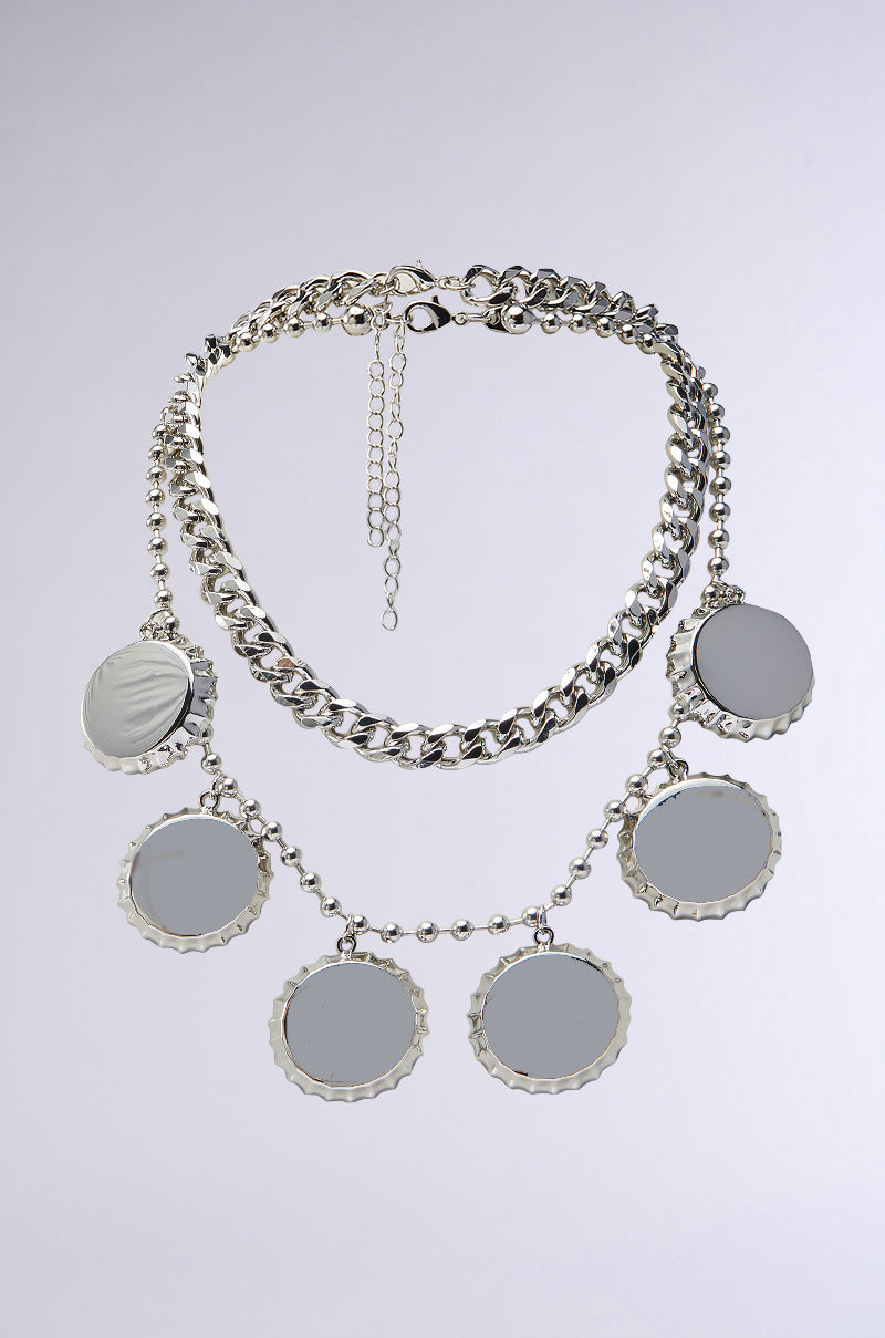 POP THE TOP SILVER NECKLACE SET