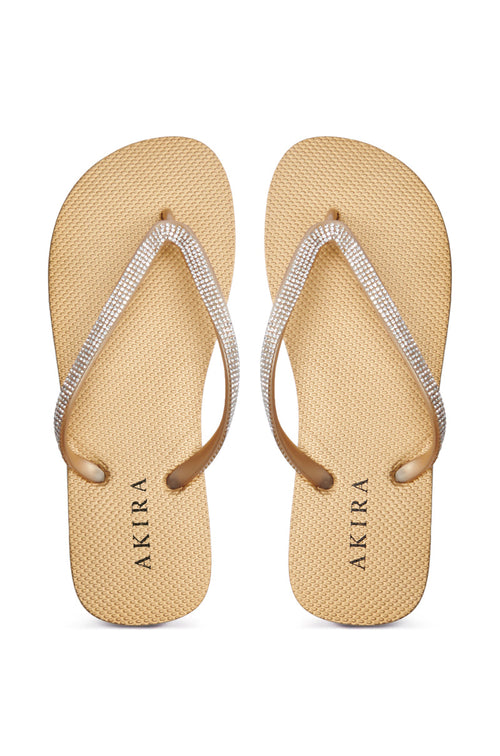 AKIRA LORETA GOLD THONG FLIP FLOP
